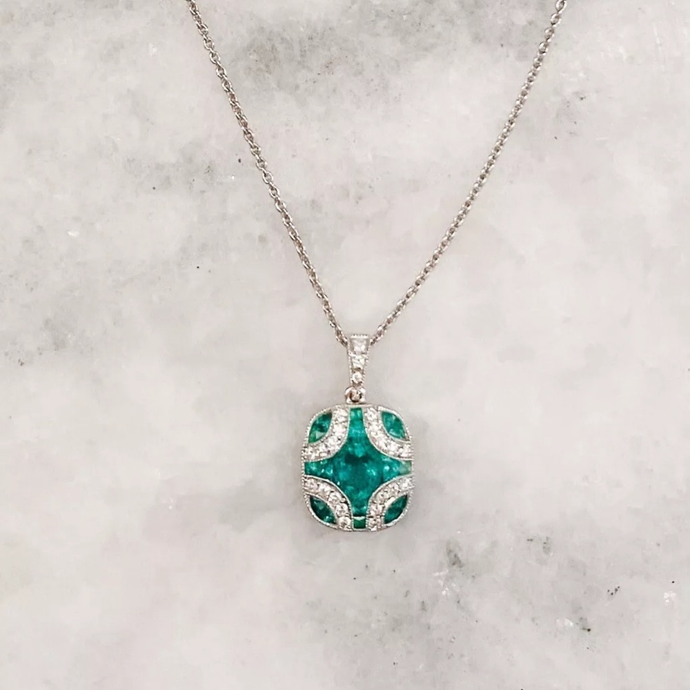 Nicole Rose Jewelry Emerald Mosaic Pendant